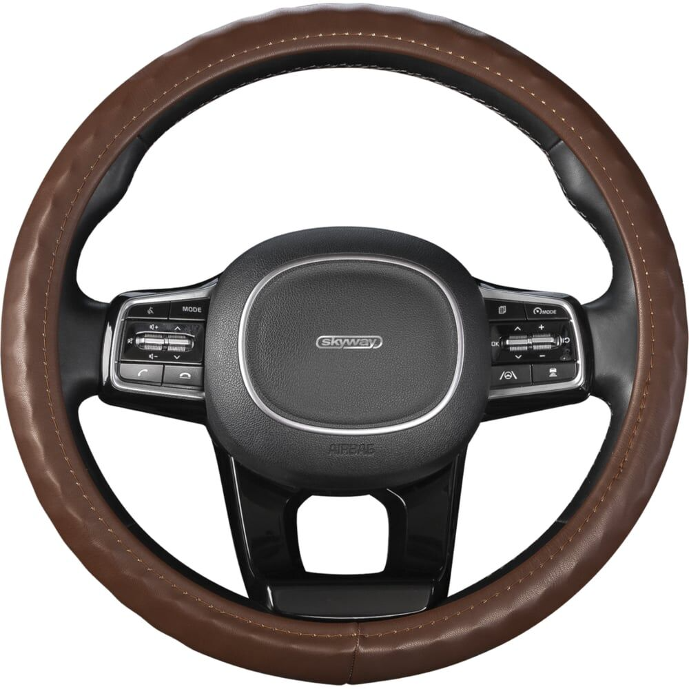 Оплетка руля M Ø40 кожа KRAFT 800310 коричневая 