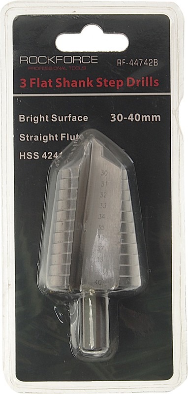 Сверло ступенчатое 30.0-40.0мм в блистере (HSS 4241) ROCKFORCE RF-44742B