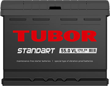 АКБ  55 TUBOR STANDART 6СТ-55.0 VL о/п 470А 242х175х190мм