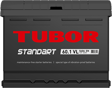 АКБ  60 TUBOR STANDART 6СТ-60.1 VL п/п 540А 242х175х190мм
