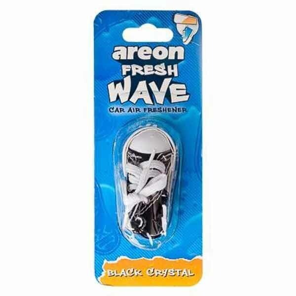 Ароматизатор подвесной ботинок Areon FRESH WAVE Black Cristal (черный кристалл) кроссовка 704-KED-901