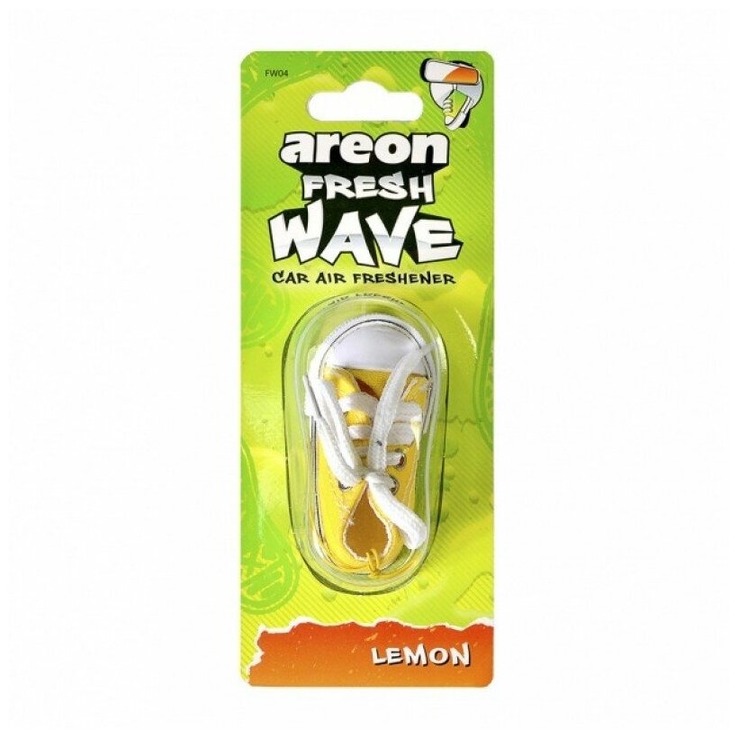 Ароматизатор подвесной ботинок Areon FRESH WAVE Lemon (лимон) кроссовка 704-KED-904