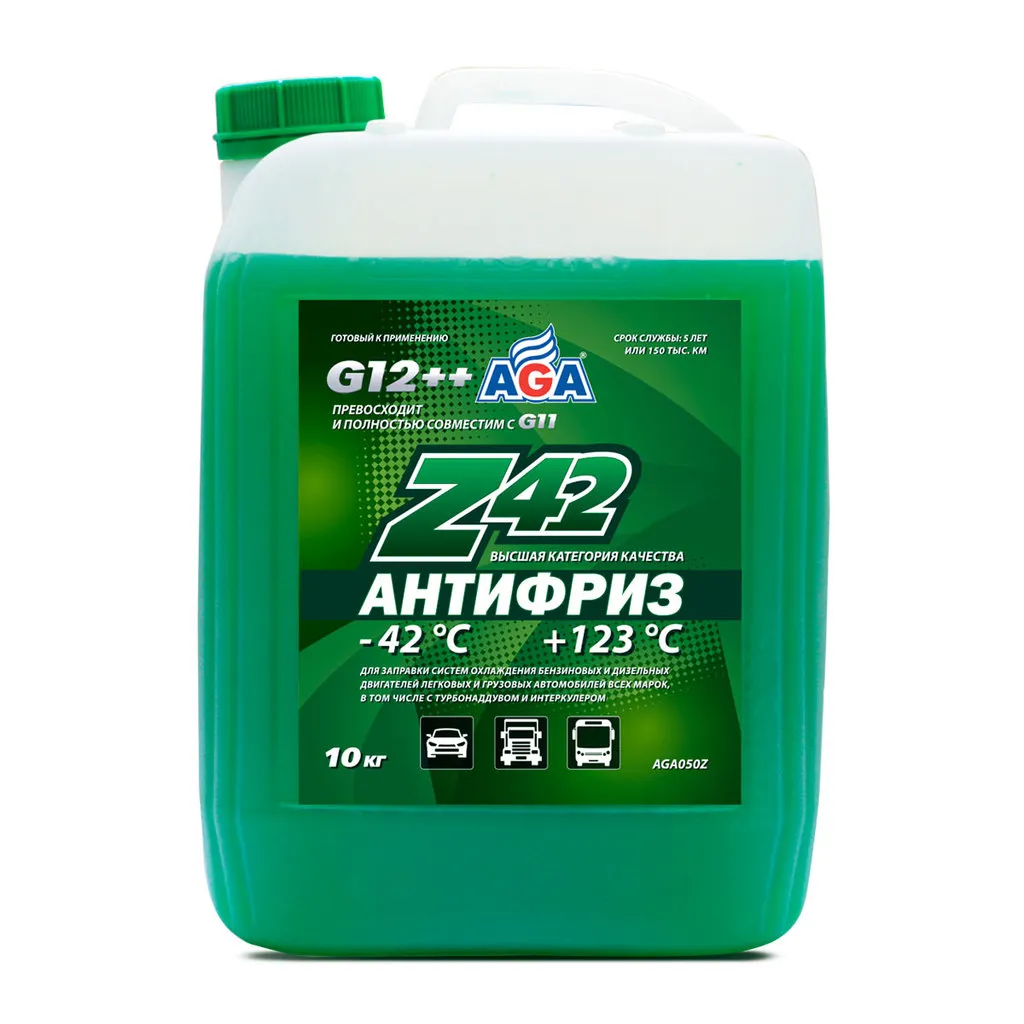 Антифриз AGA Z42 G12++ зеленый 10кг AGA050Z