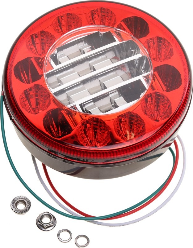 Фонарь задний универсальный круглый LED с указателем заднего хода MEGAPOWER 370-17-056