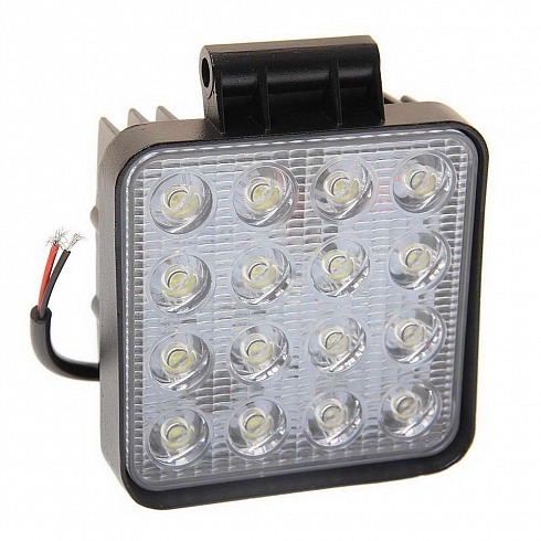 Фара рабочая квадратная MEGAPOWER 117х117мм 48Вт (16 LED) рассеянный свет (Flood) 12-24V 370-30-007