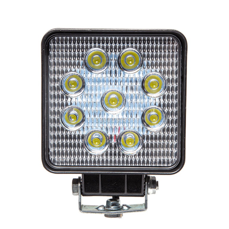 Фара рабочая квадратная MEGAPOWER 110х110мм 27Вт (9 LED) рассеянный свет (Flood) 12-24V 370-30-003