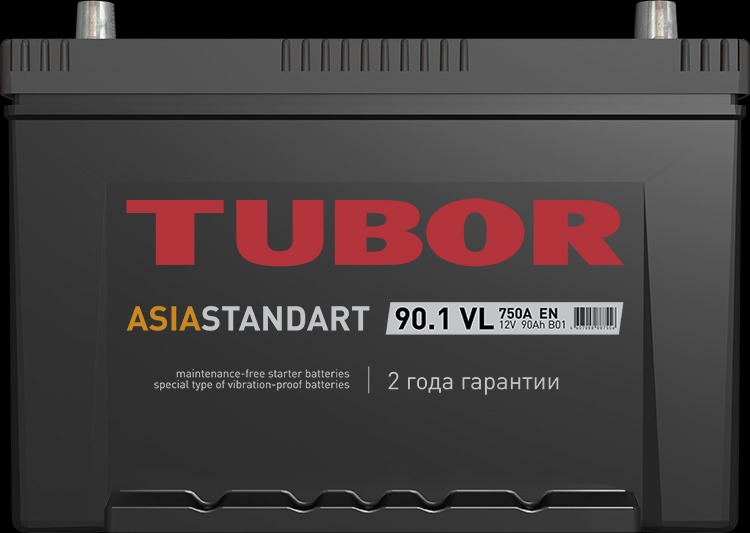 АКБ  90 TUBOR STANDART 6СТ-90.1 VL п/п 750А 372х175х221мм