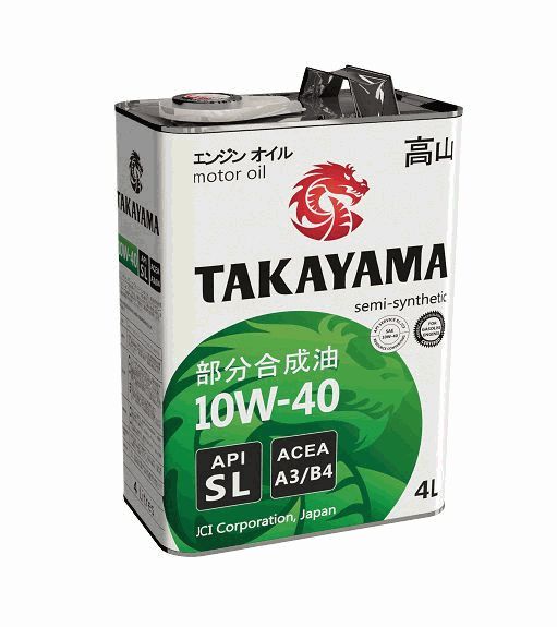 Масло моторное TAKAYAMA SAE 10W40 API SL ACEA A3 B4 п/синт 4л