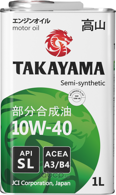 Масло моторное TAKAYAMA SAE 10W40 API SL ACEA A3 B4 п/синт 1л