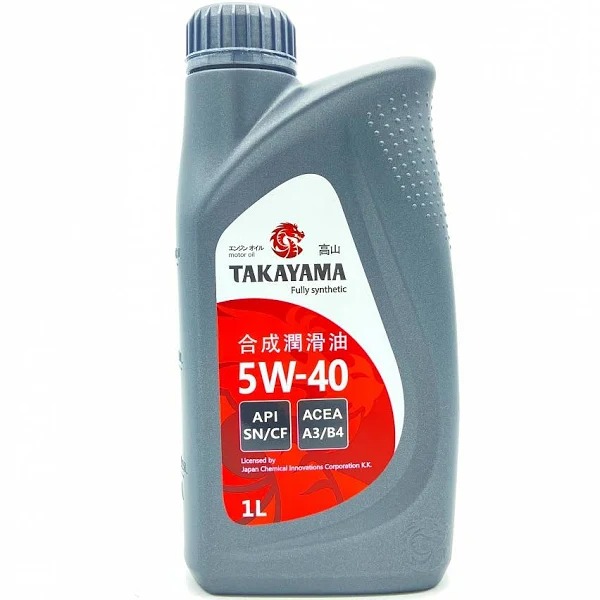 Масло моторное TAKAYAMA SAE 5W40 API SN/CF А3/В4 синт. 1л пластик 605528