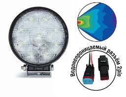 Фара рабочая круглая AVS LED FL-1206 12-24V 27W б/свет 43457