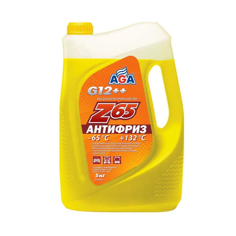 Антифриз AGA Z65 G12++ желтый  5кг AGA043Z
