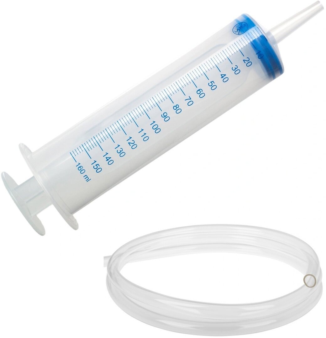 Шприц откачки жидкости МБС пластик 160мл (с силиконовой трубкой) 