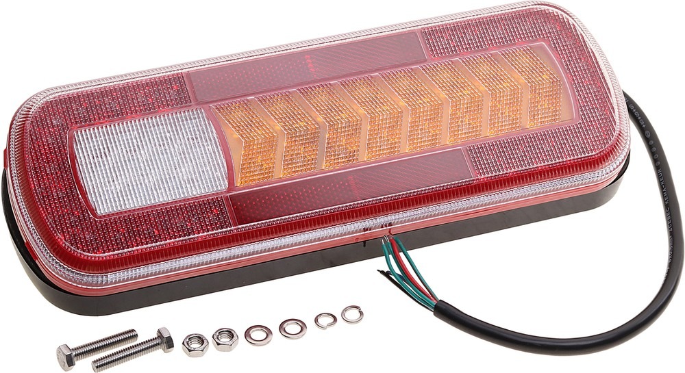 Фонарь задний универсальный прямоугольный LED 12-24В с указателем поворота MEGAPOWER 370-17-016