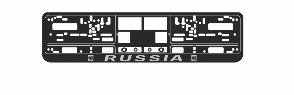 Рамка номерного знака AVS RN-08 чёрный, серебро Russia A78111