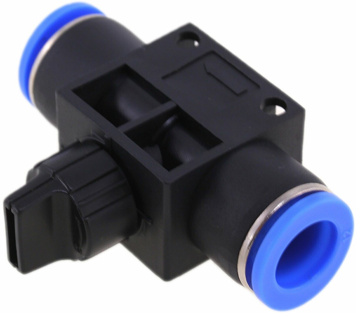 Фитинг для пластиковых трубок 8x8мм с краном ROCKFORCE RF-SHVFF08-08