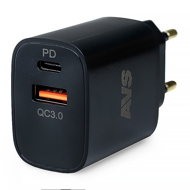 Зарядное устройство USB AVS (2порта) UT-723 (USB QC 3.0+PD Type C) A40872S
