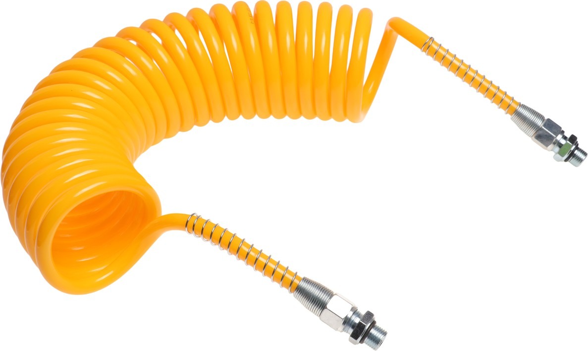 Шланг пневматический витой М16 L=7,5м (желтый) (t=-45+50) MEGAPOWER 350-49-002