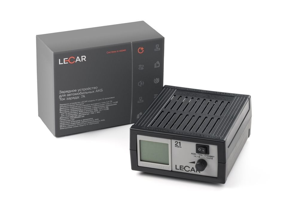 Зарядное устройство для АКБ LECAR 21 12В 0,4-7А LECAR000042006