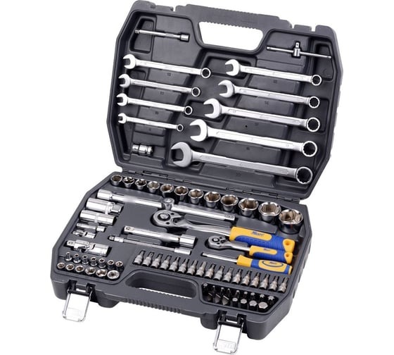 Набор инструмента KRAFT KT 700305 1/2-1/4 кейс пластик 82 пр