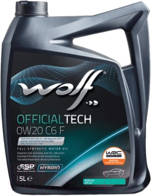 Масло моторное WOLF OFFICIALTECH 0W-20 синт 5L 8332715