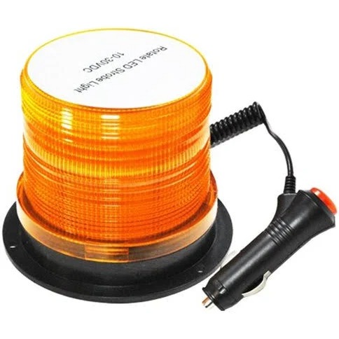 Маяк желтый на магните LED 12-24В малый (в прикуриватель)