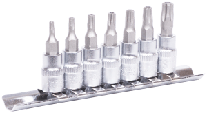 Набор головок 1/4 вставка TORX 7предм, 5 лучей, планка АВТОДЕЛО 39838