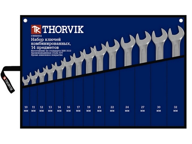 Набор ключей комбинированных 14 предметов сумка THORVIK CWS0014