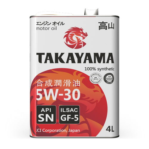 Масло моторное TAKAYAMA SAE 5W30 ILSAC GF5/API SN синт. 4л