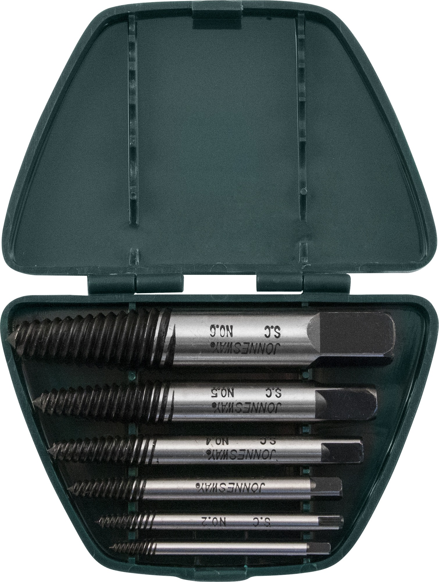 Экстракторы извлечения сломанного крепежа 6шт 1/8-3/4 JONNESWAY AG010048