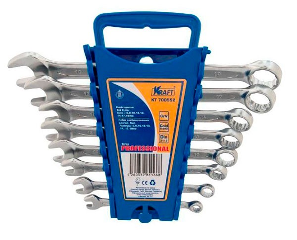 Набор ключей комбинированных  8 предметов 6-19 KRAFT 700552