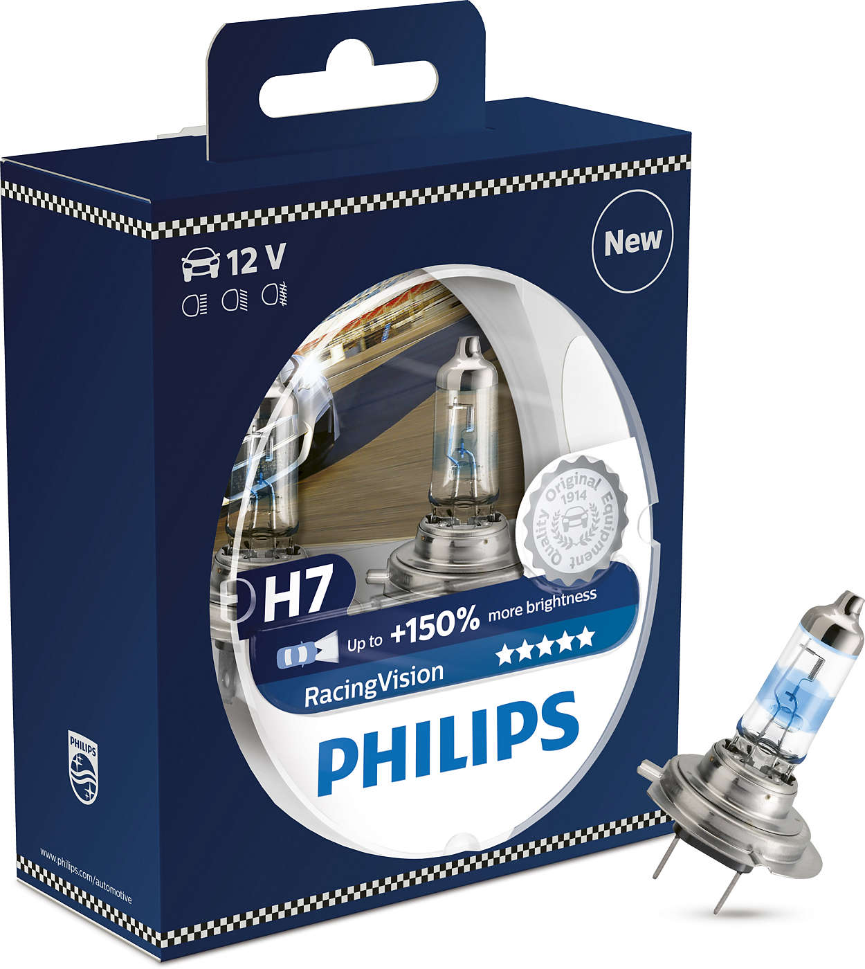 Лампа Н7 12-55 PHILIPS Racing Vision 2шт 12972RVS2