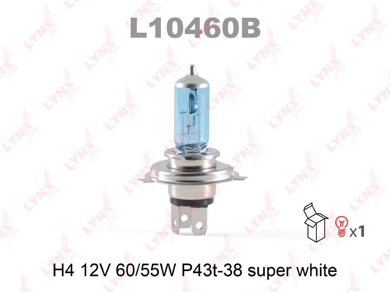 Лампа Н4 12-60/55 LYNXauto L10460B Япония (синяя)