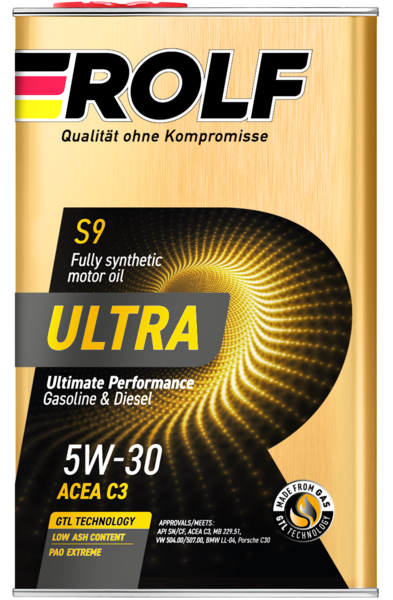 Масло моторное ROLF Ultra ACEA C3, API SN/CF 5W30 синт  1л 322935