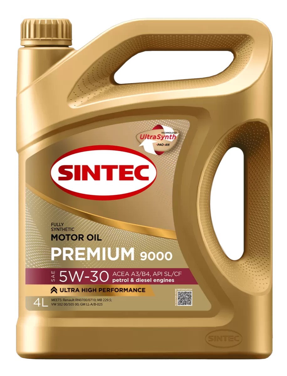 Масло моторное SINTEC PREMIUM 9000 SAE 5W30 ACEA A3/B4 синт. 5л 600228