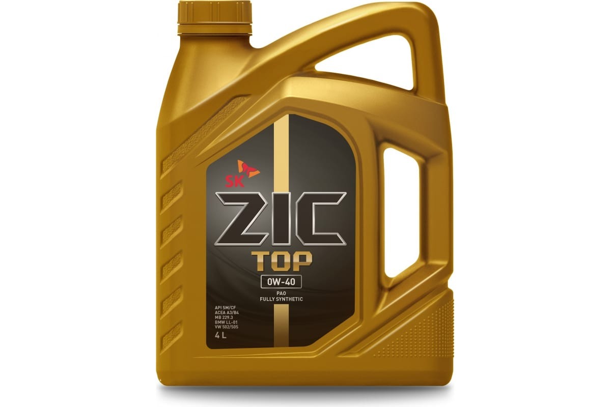 Масло моторное ZIC TOP 0W40 синт  4л 162611