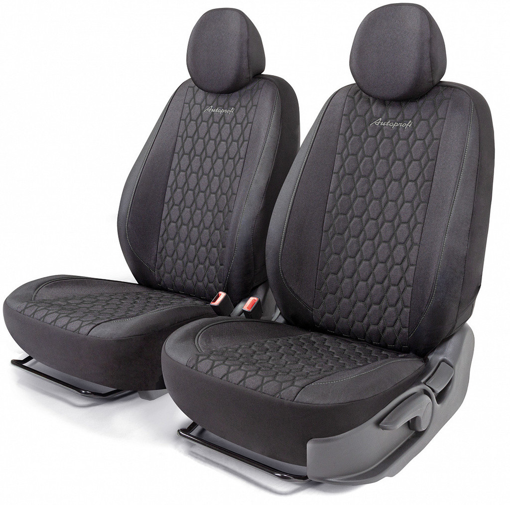 Чехлы на сиденья AUTOPROFI VERONA 4 предмета, лен, 3D крой, AIRBAG, черный