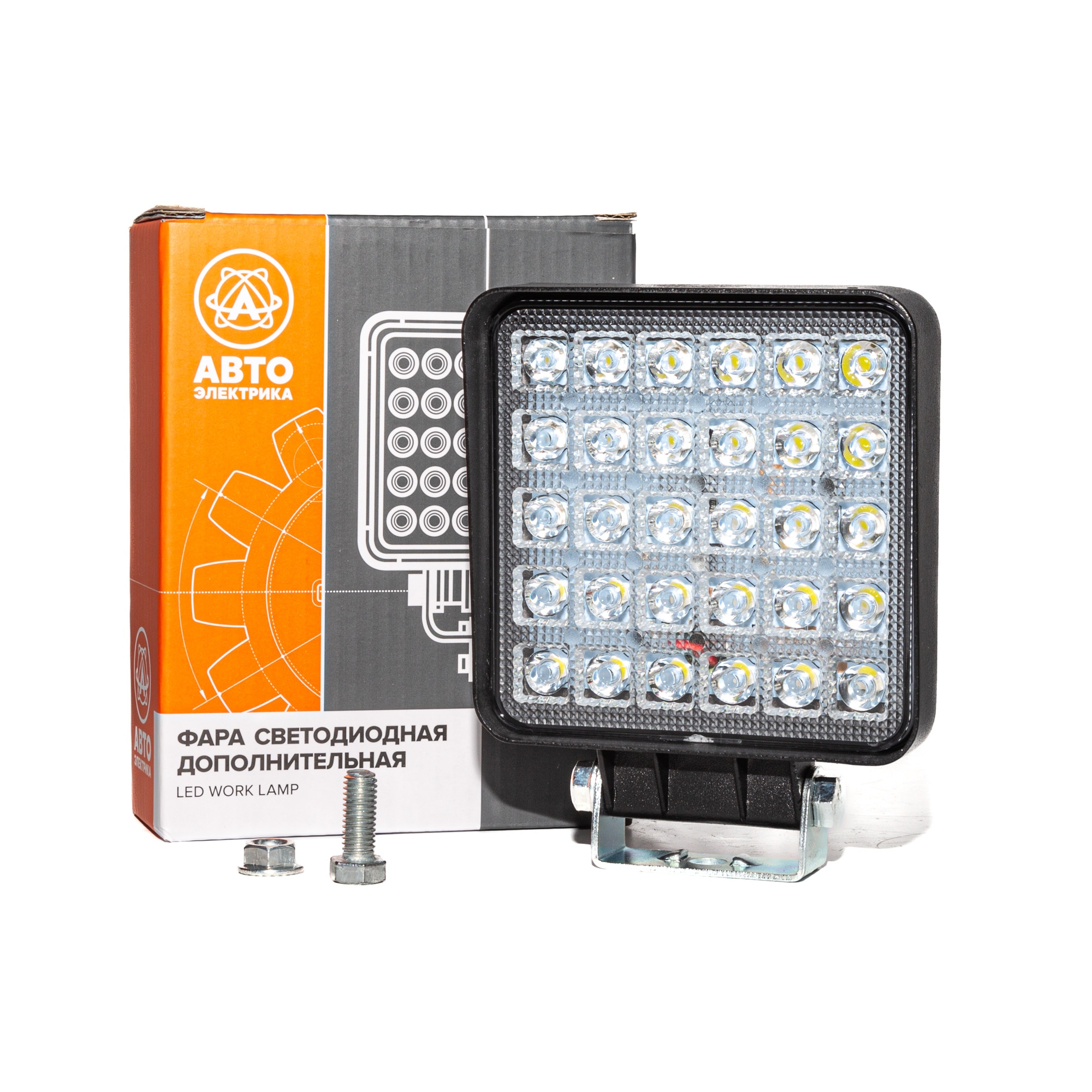 Фара рабочая квадратная AVTOELECTRICA LED 110х140х42 90Вт 30 светодиодов направленный свет AE90S-30LED-42HC