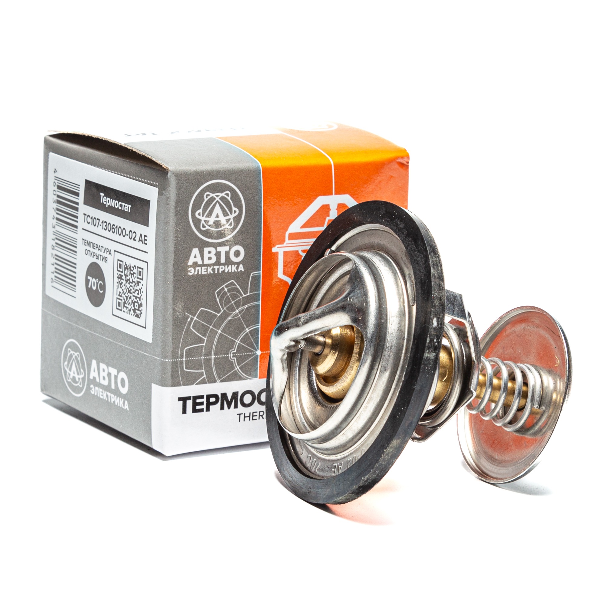 Термостат AVTOELECTRICA ТС107-1306100-02 70С МТЗ н/о Д240,245, ЗИЛ-5301 Бычок, КАМАЗ