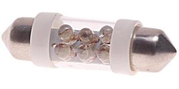 Лампа светодиодная 12В двухцокольная MEGAPOWER C10W SV8.5-8 36мм 6000K 6 светодиодов 85153W