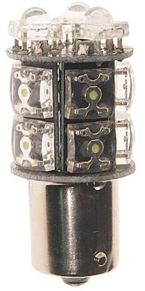 Лампа 24-21 LED (1конт. большая) MEGAPOWER P21W BA15s 6000K 13 светодиодов 56265W-24