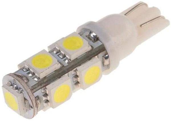Лампа 12-5 LED (бесцокольная щитковая) MEGAPOWER W5W T10 W2.1x9.5d 6000K 10715W