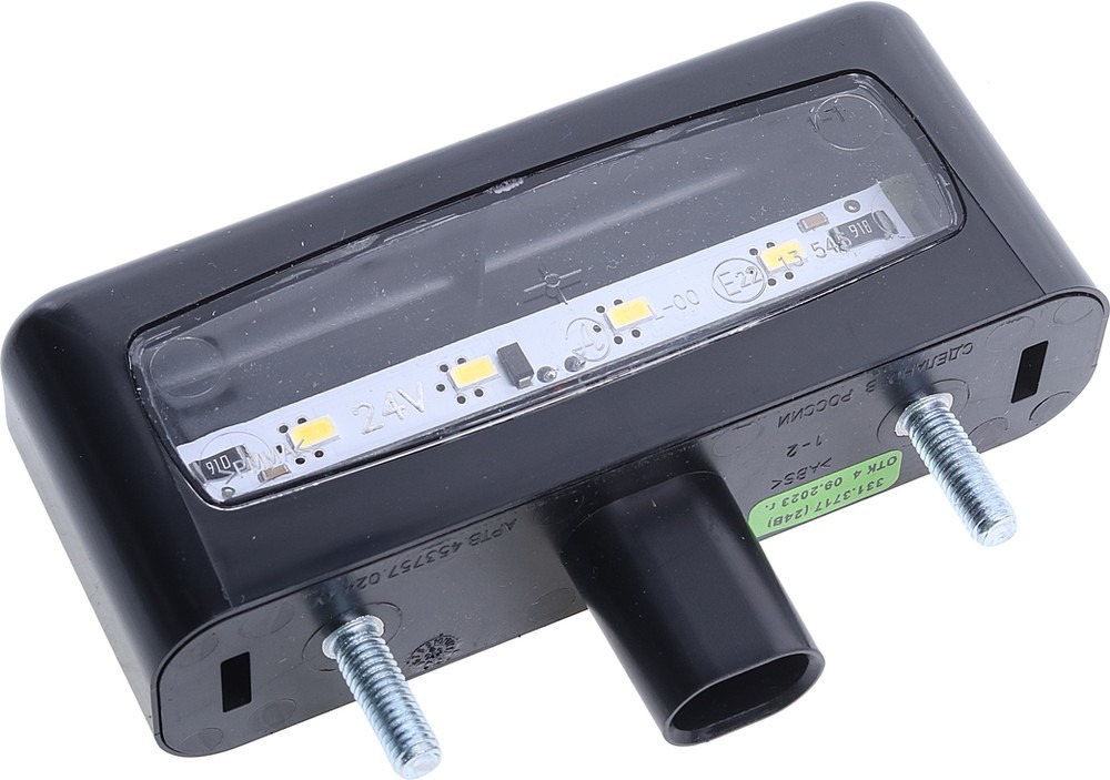 Фонарь номерного знака LED 12-24В черный 4 диода ГАЗон Next АВТОЭЛЕКТРОКОНТАКТ 331.3717