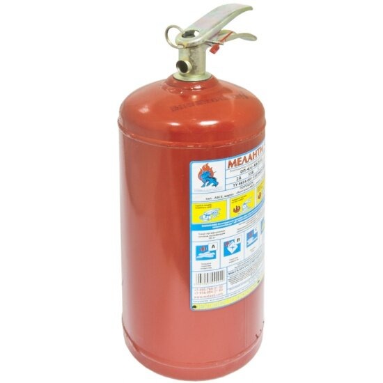 Огнетушитель ОП-4 (закачной) порошковый с манометром ABCE МЕЛАНТИ