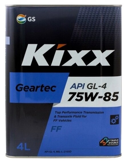 Масло трансмиссионное KIXX GEAR OIL HD 75W-85 GL-4 MIL-L-2105D п/синт 4л