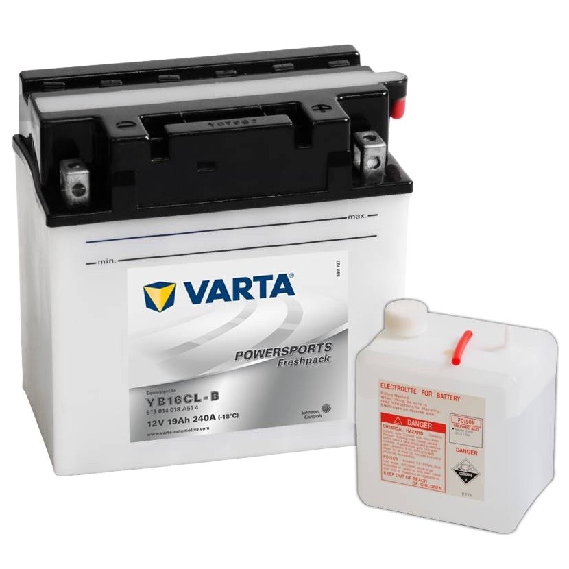 АКБ  19 VARTA MOTO AGM 19А/ч 6СТ19 519 014 018 (YB16CL-B)