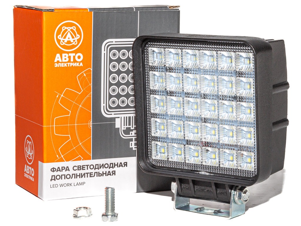 Фара рабочая квадратная AVTOELECTRICA LED 110х140х65 90Вт 30 светодиодов рассеянный свет AE90S-30LED-65PC