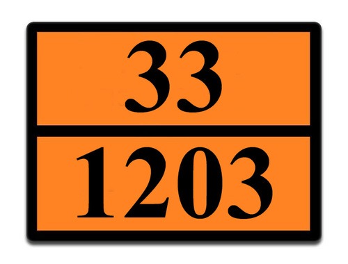 Знак опасный груз ДОПОГ, рельефный 400х300 мм ("33-1203" Бензин)