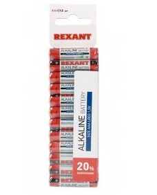 Батарейки REXANT (Мизинчиковые) 12шт AAA/LR03 алкалиновая