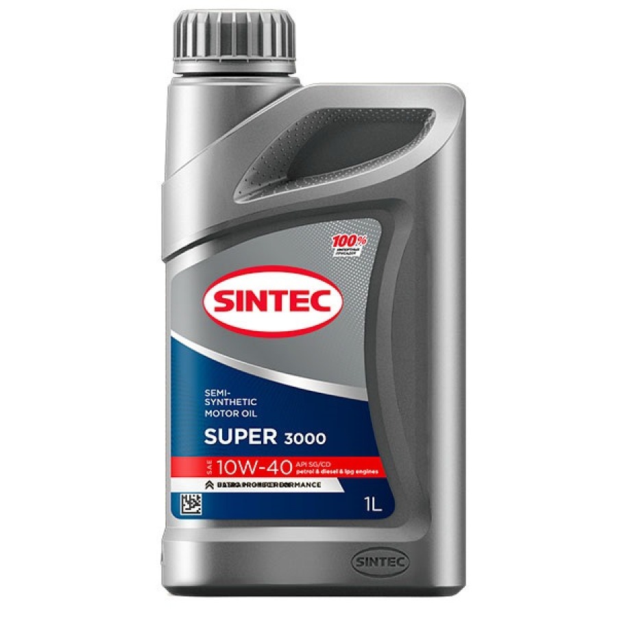 Масло моторное SINTEC SUPER 3000 SAE 10W40 API SG/CD п/синт. (1л) 600239